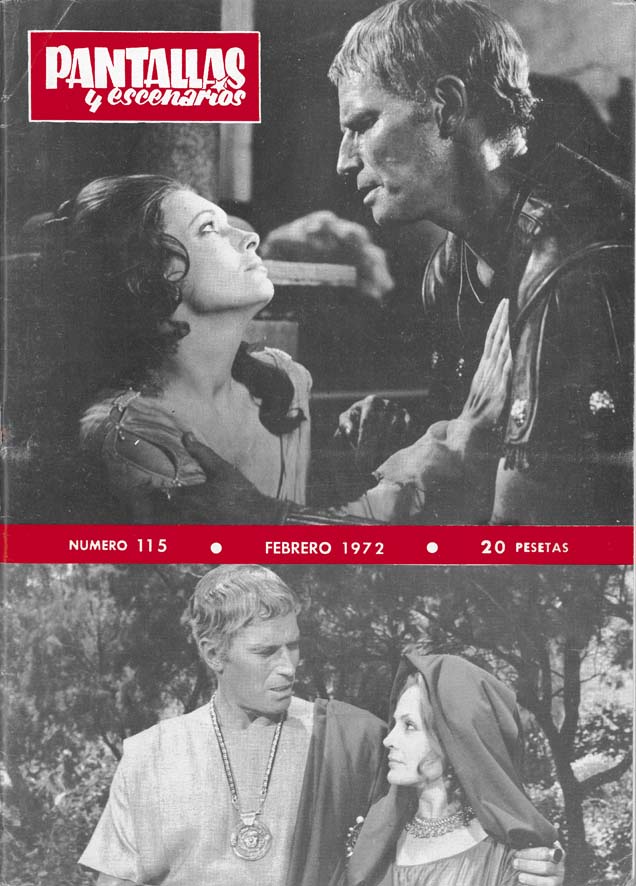 PANTALLAS Y ESCENARIOS magazine side cover Issue 115  February 1972