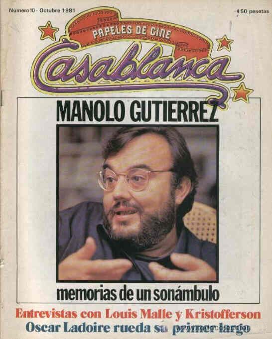 CASABLANCA magazine side cover Issue 10 October 1981