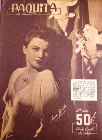 PAQUITA magazine side cover Issue 1044 22 August 1949