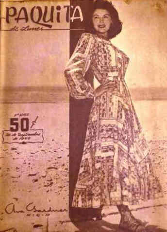 PAQUITA magazine side cover Issue 1054 20 September 1949