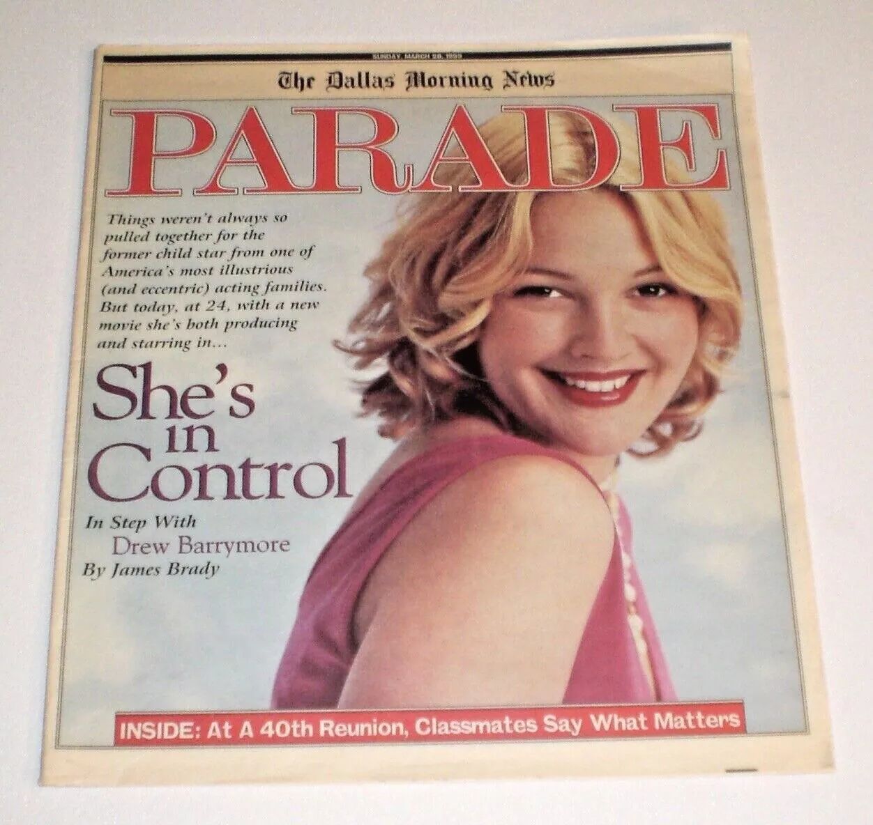 PARADE (USA) magazine side cover 28 March 1999