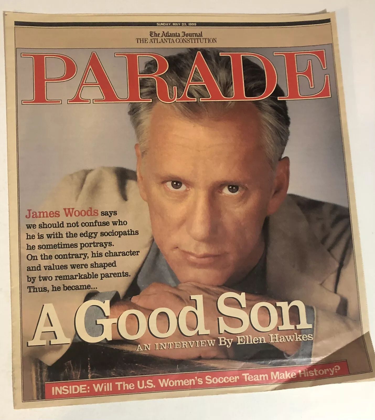 PARADE (USA) magazine side cover 23 May 1999