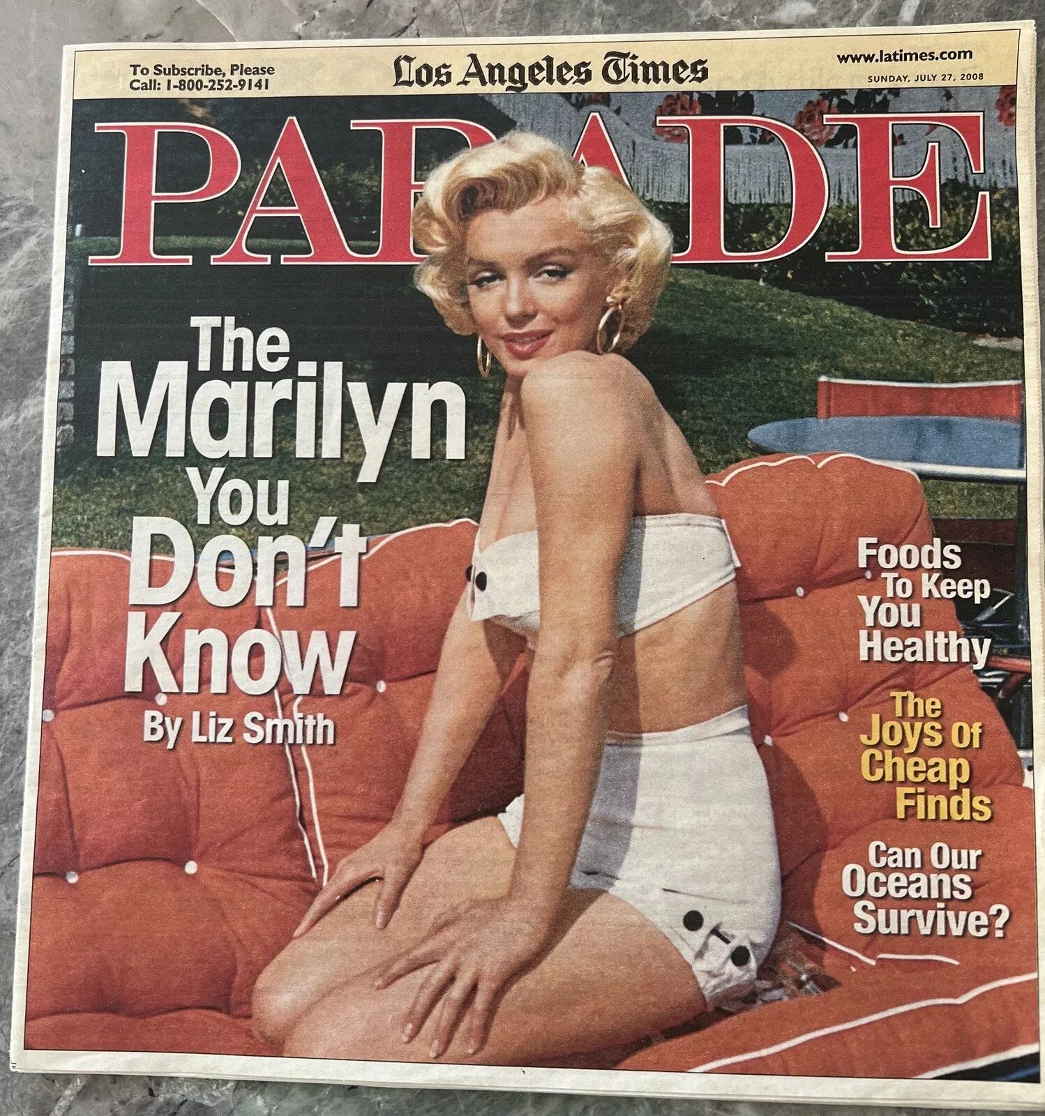 PARADE (USA) magazine side cover 27 July 2008