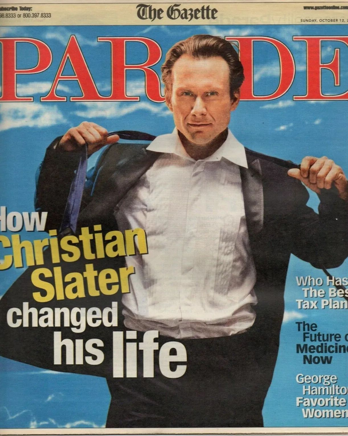 PARADE (USA) magazine side cover 12 October 2008