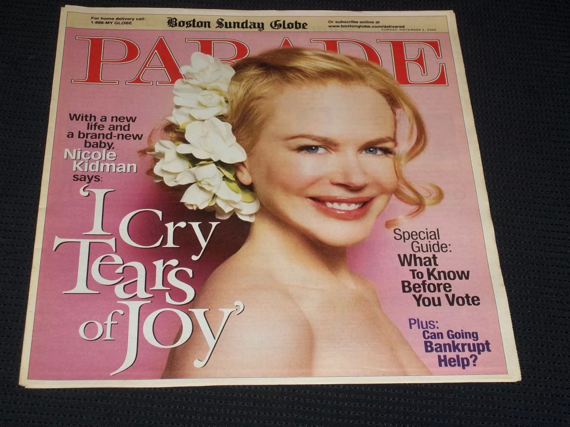 PARADE (USA) magazine side cover 2 November 2008