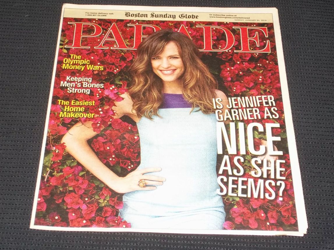 PARADE (USA) magazine side cover 24 January 2010