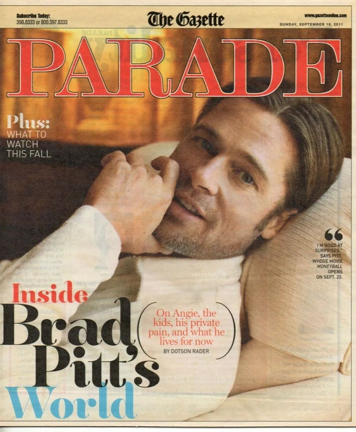 PARADE (USA) magazine side cover 18 September 2011