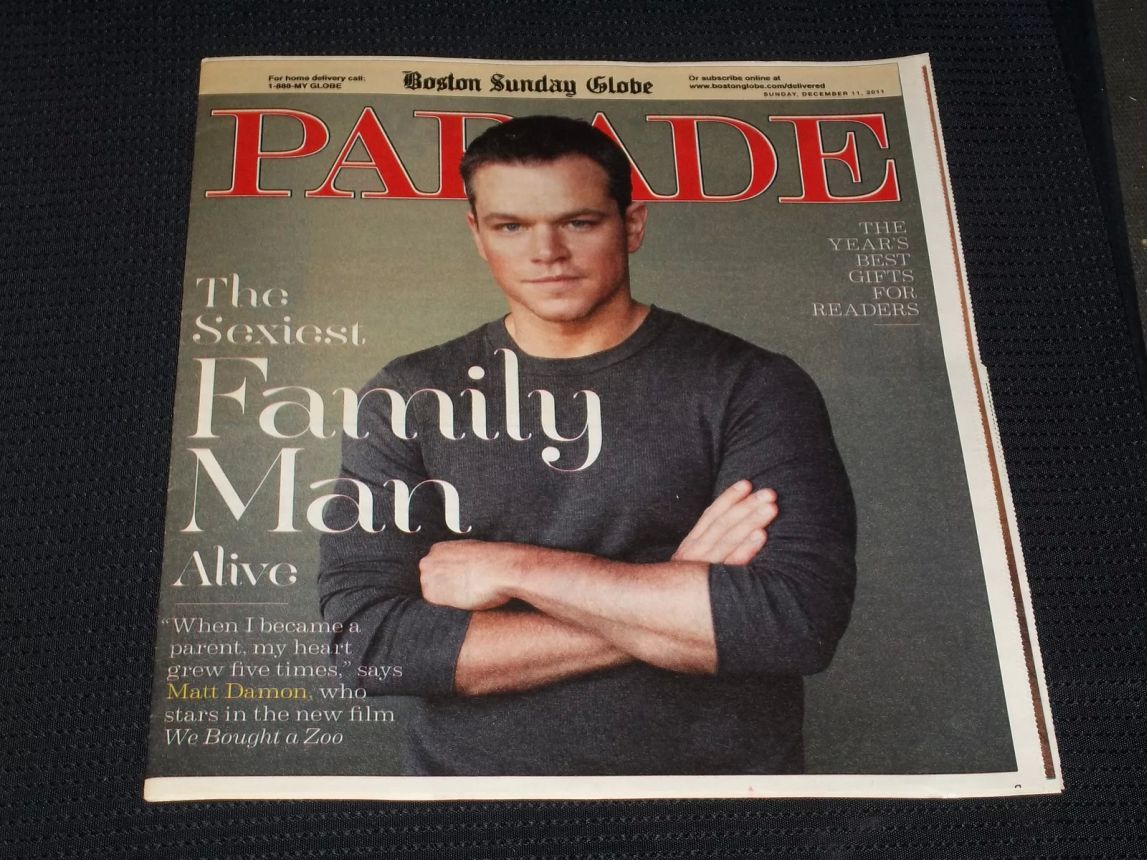 PARADE (USA) magazine side cover 11 December 2011