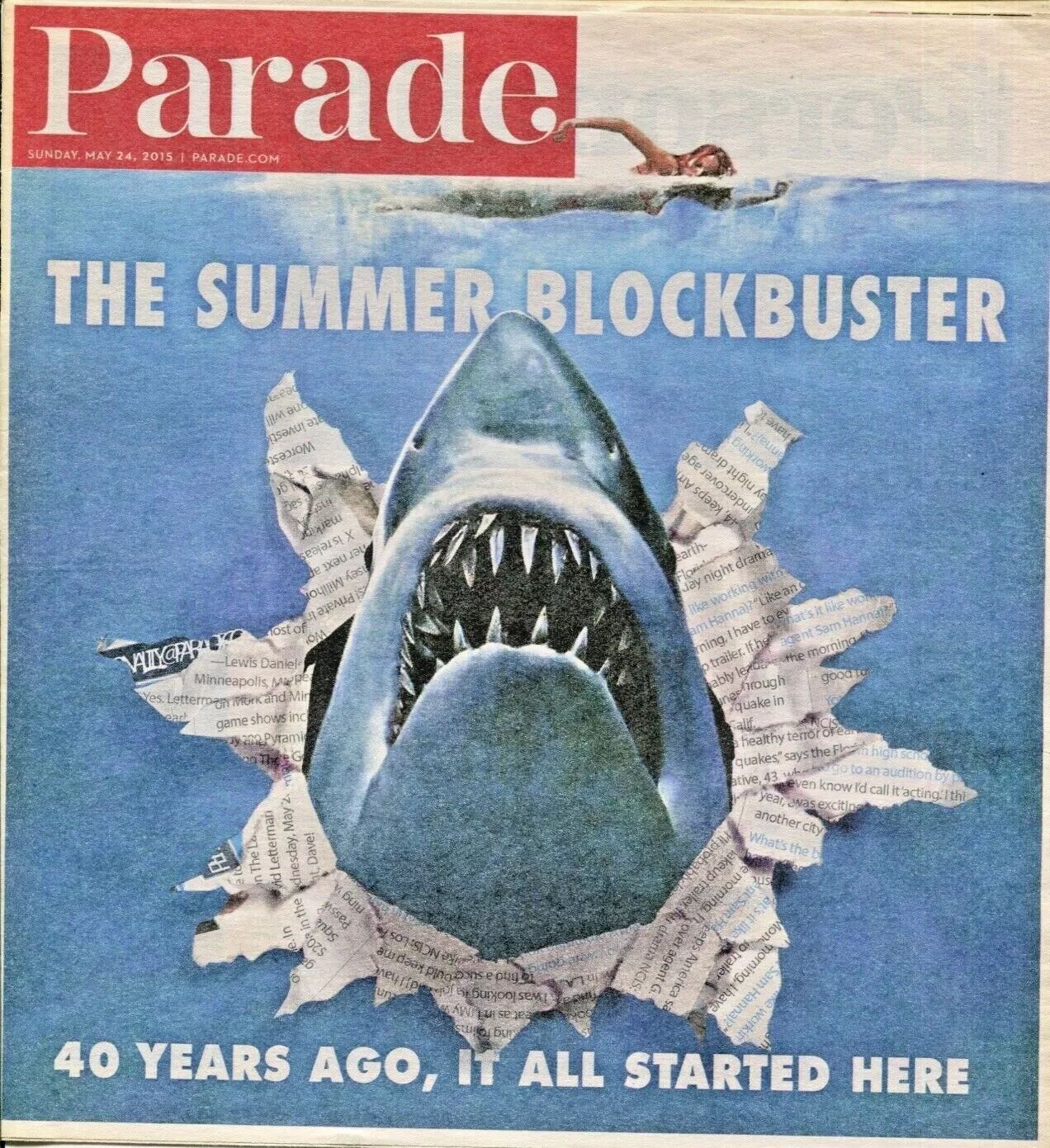PARADE (USA) magazine side cover 24 May 2015