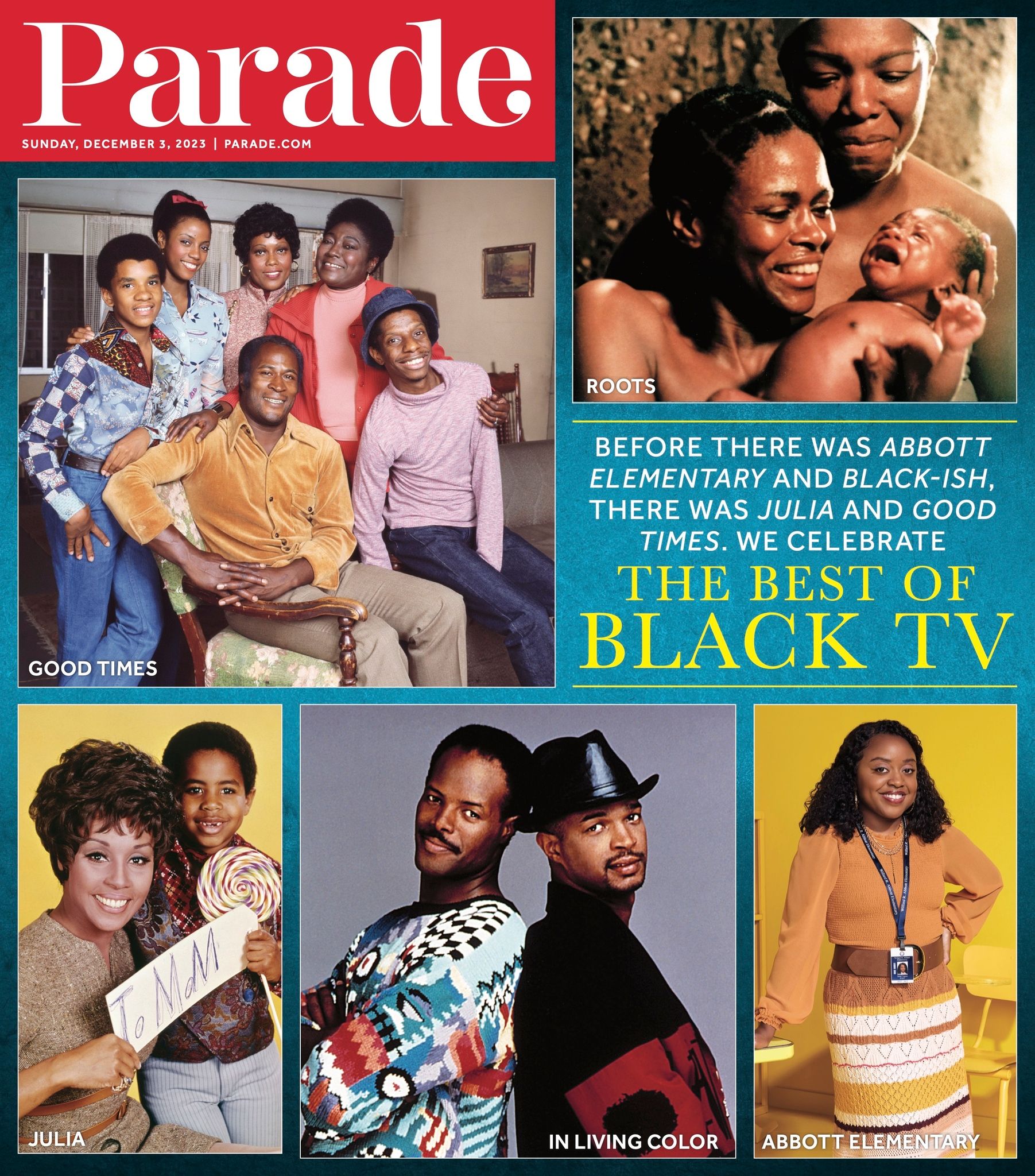 PARADE (USA) magazine side cover 3 December 2023