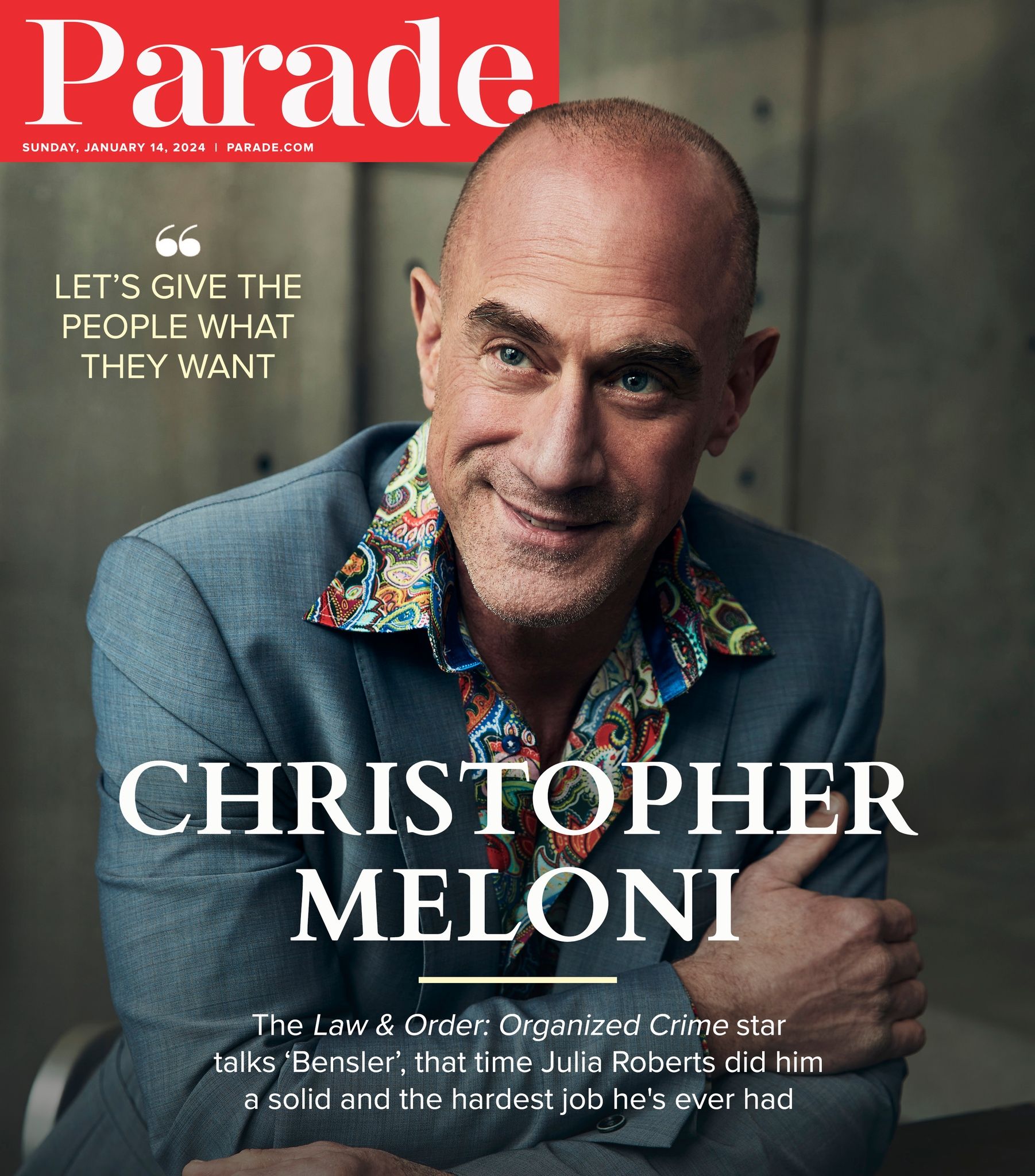 PARADE (USA) magazine side cover 14 January 2024
