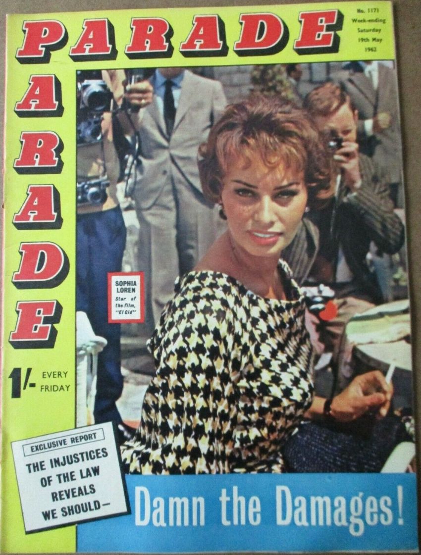PARADE UK magazine side cover Issue 1171 19 May 1962