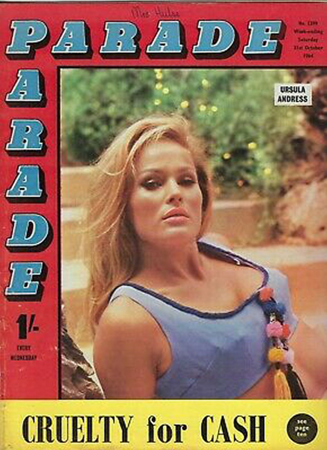 PARADE UK magazine side cover Issue 1299 31 October 1964