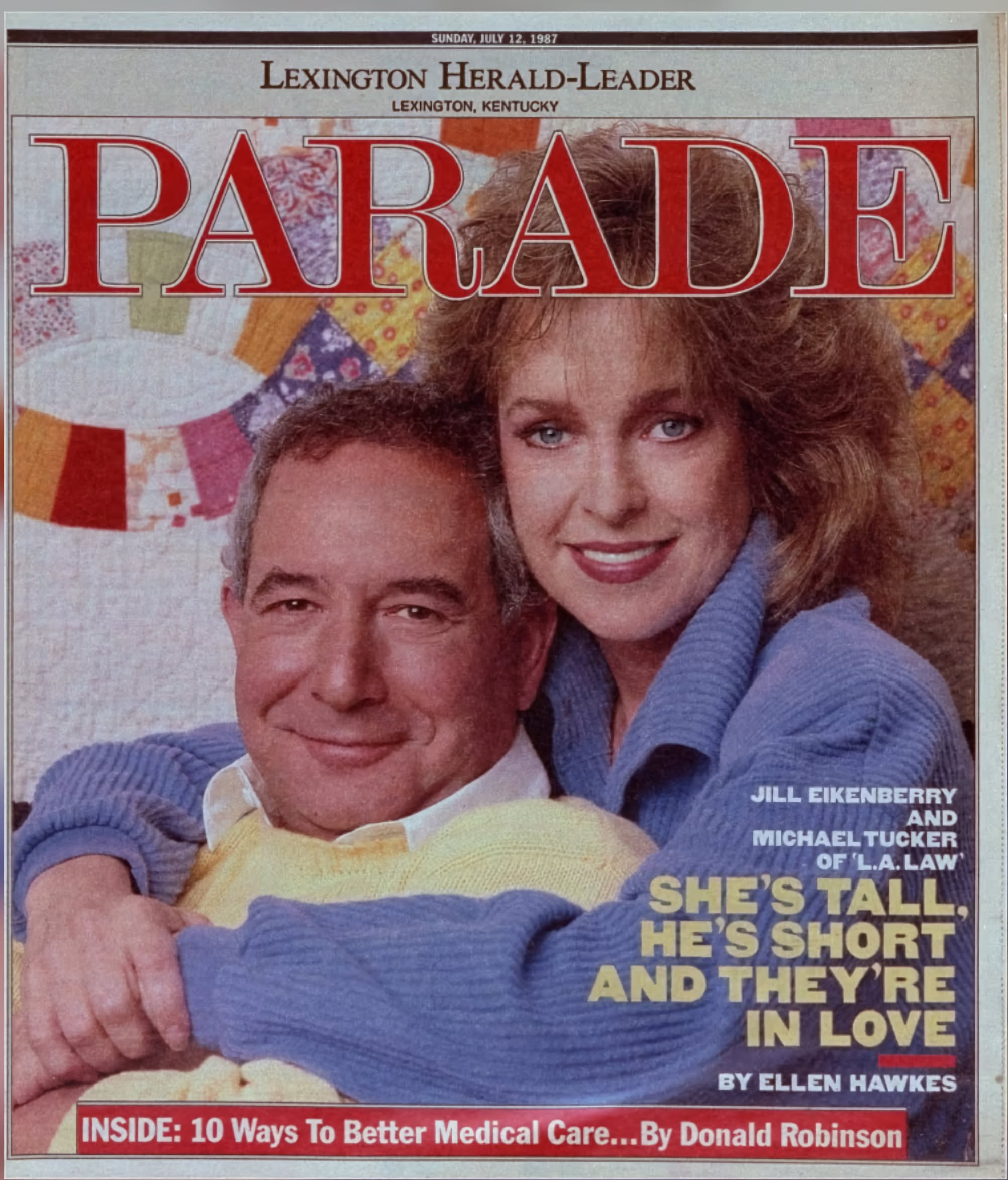 PARADE (USA) magazine side cover 12 July 1987