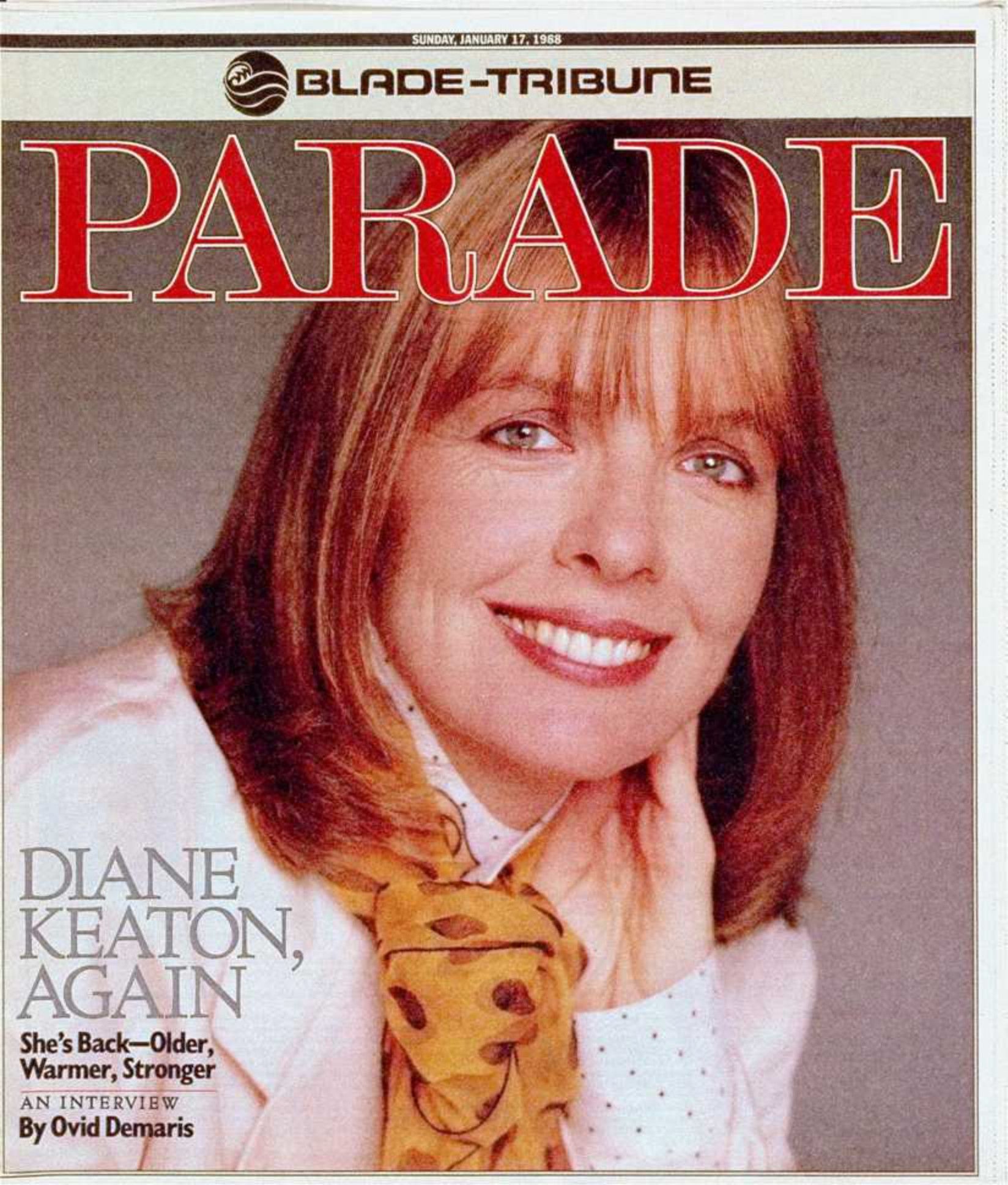 PARADE (USA) magazine side cover 17 January 1988