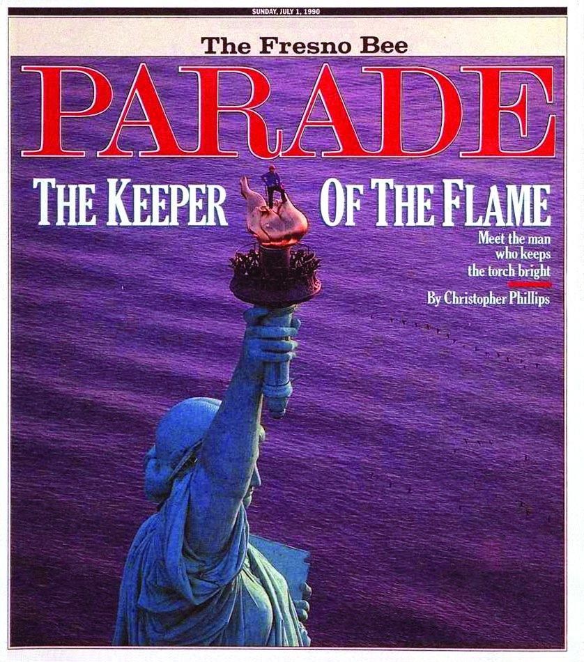 PARADE (USA) magazine side cover 1 July 1990