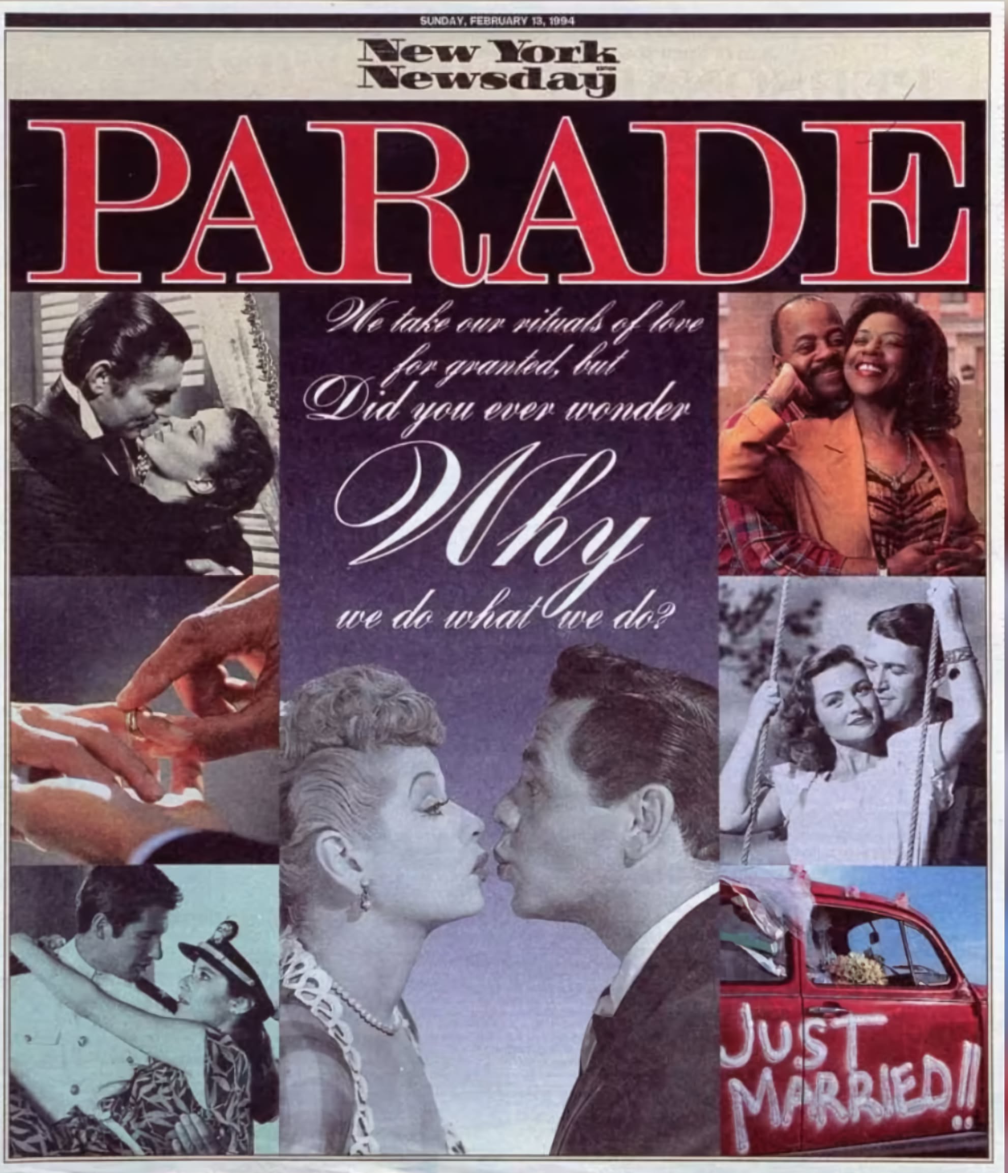 PARADE (USA) magazine side cover 13 February 1994