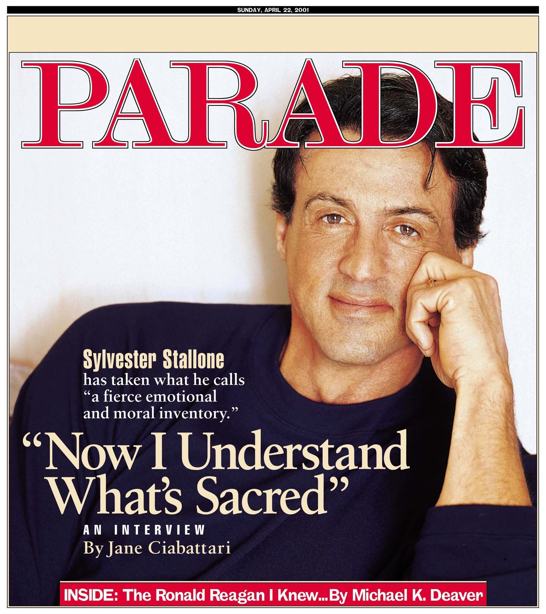 PARADE (USA) magazine side cover 22 April 2001