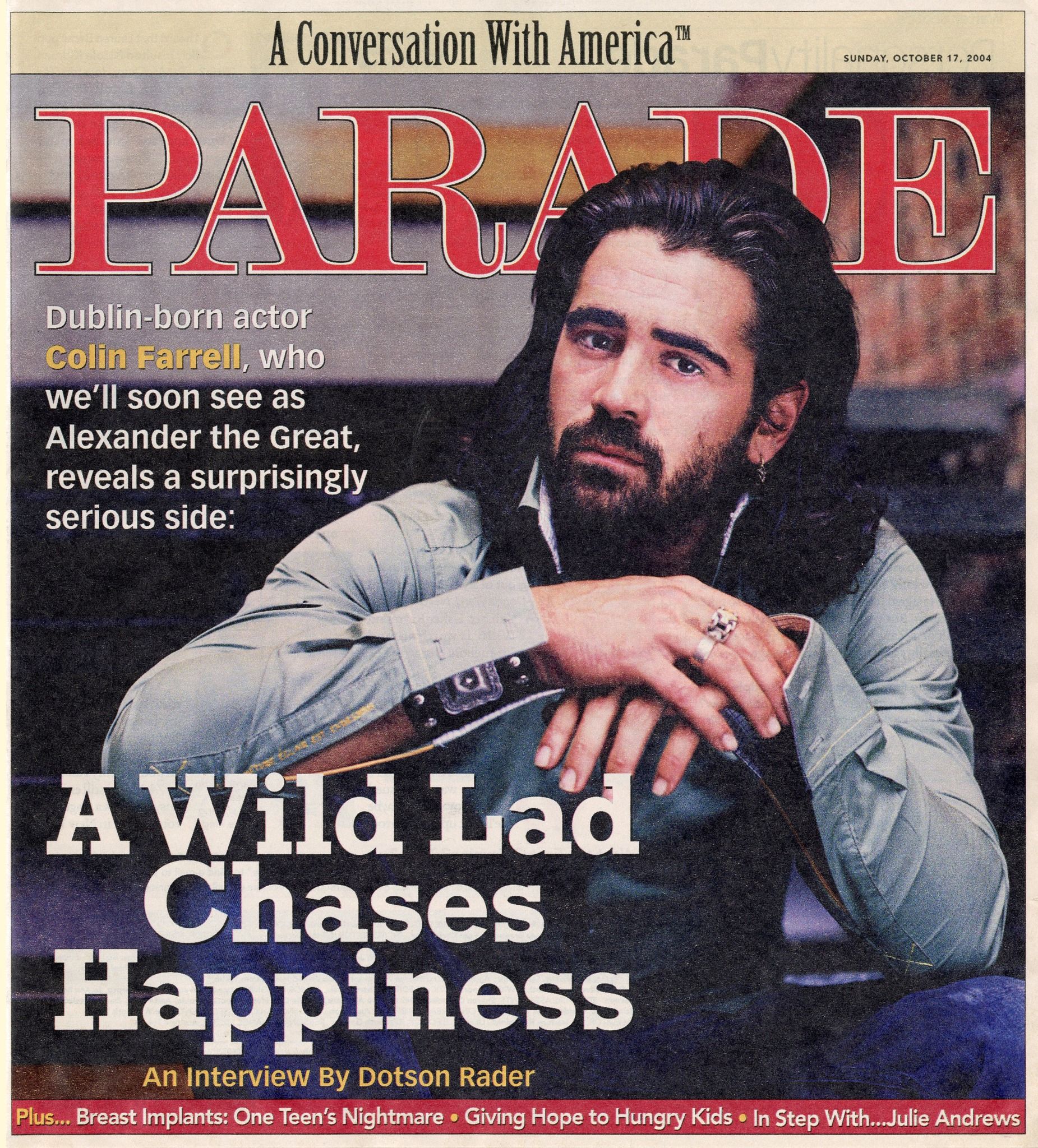 PARADE (USA) magazine side cover 17 October 2004