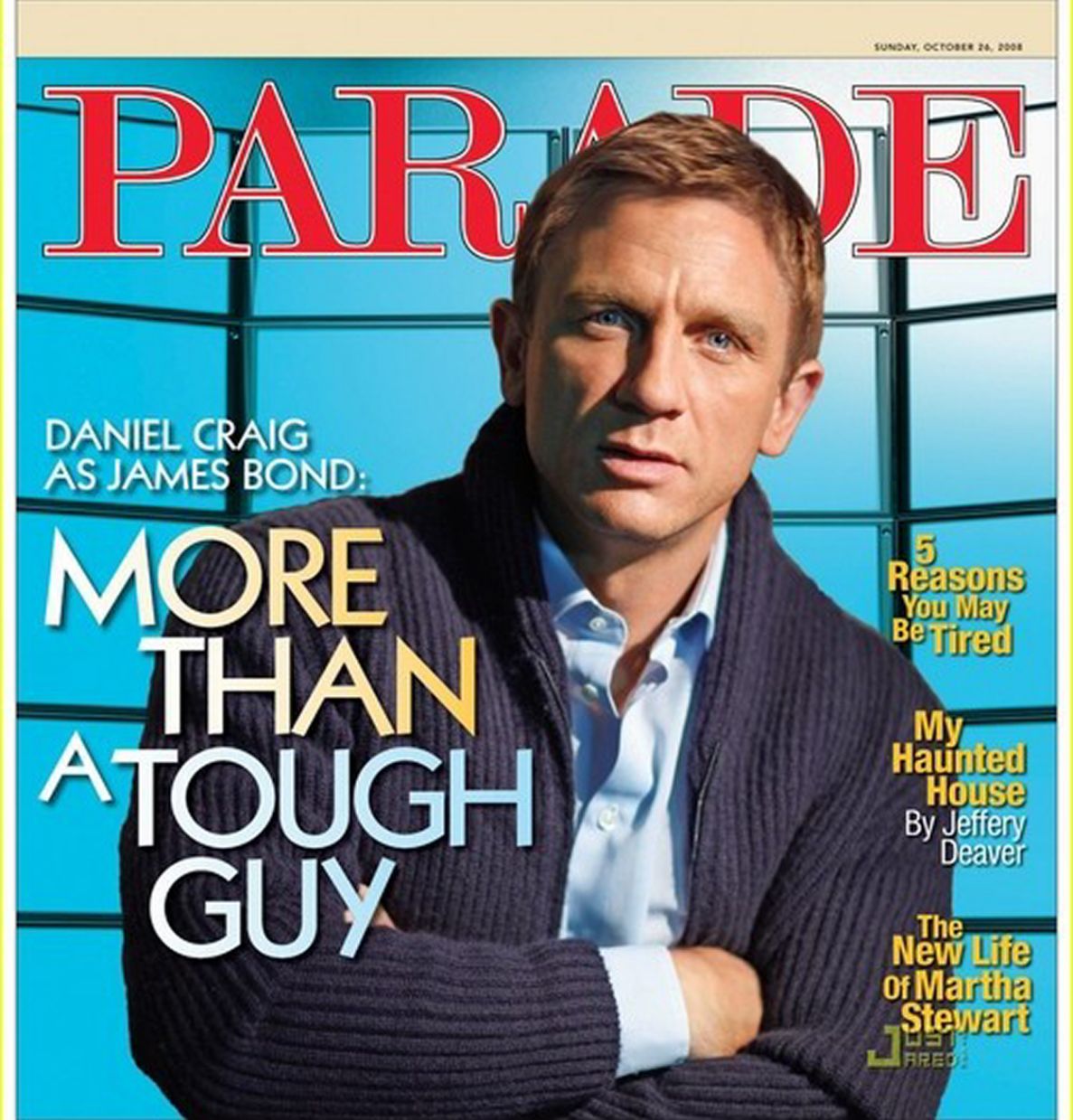 PARADE (USA) magazine side cover 26 October 2008