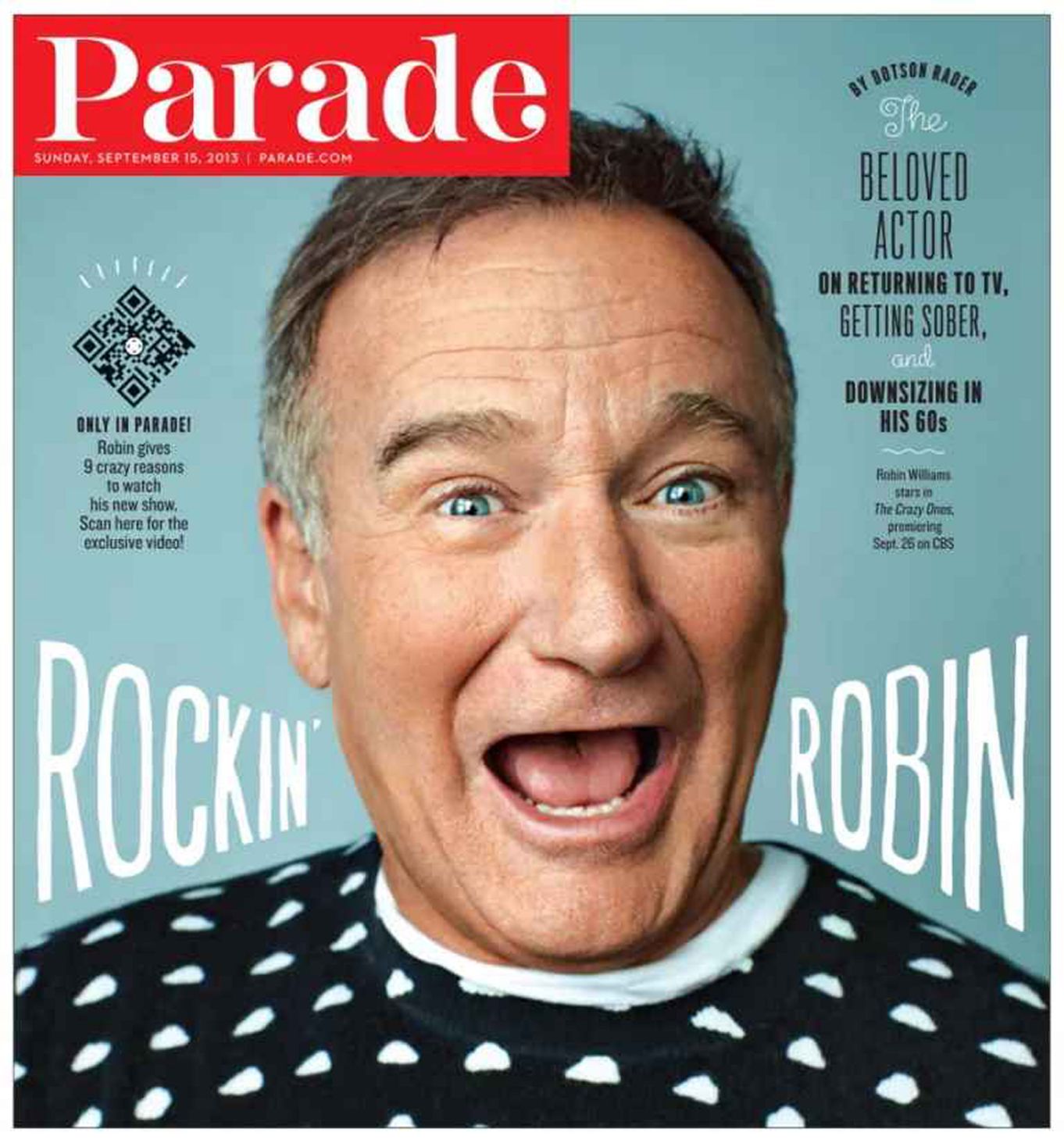PARADE (USA) magazine side cover 15 September 2013