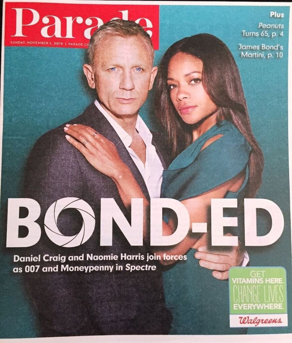 PARADE (USA) magazine side cover 1 November 2015