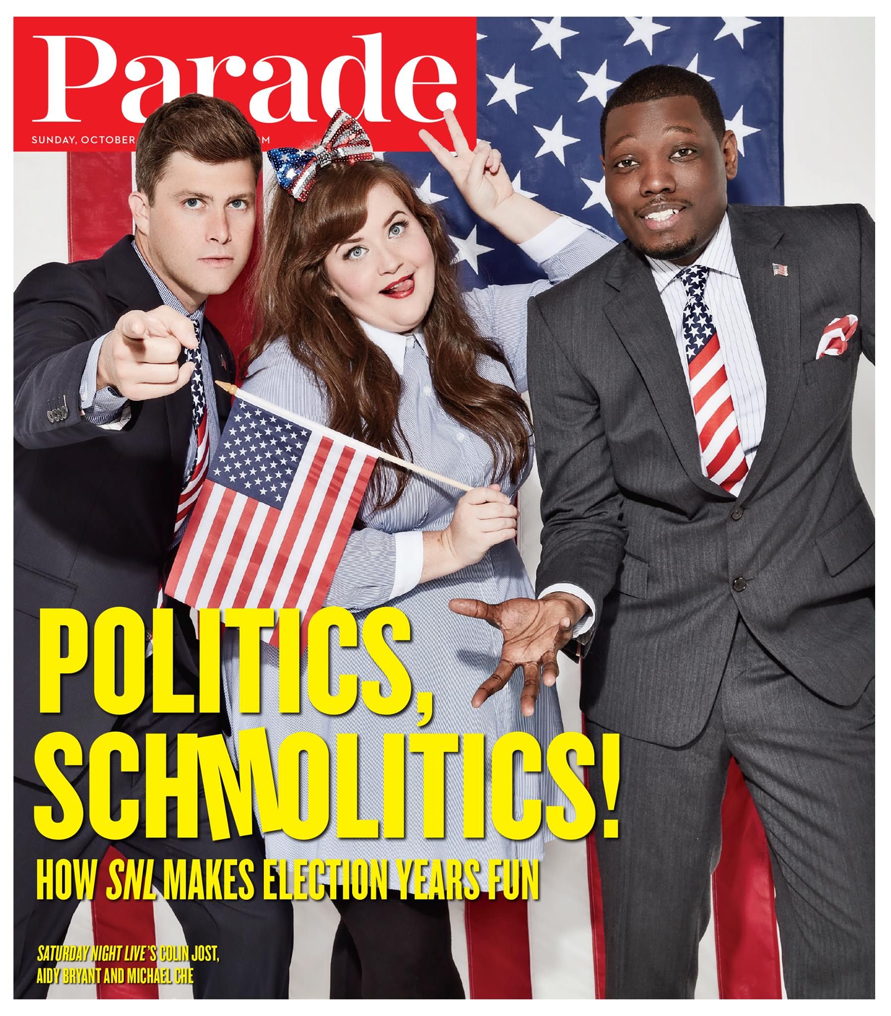 PARADE (USA) magazine side cover 6 October 2016