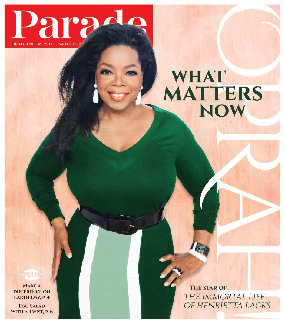 PARADE (USA) magazine side cover 16 April 2017