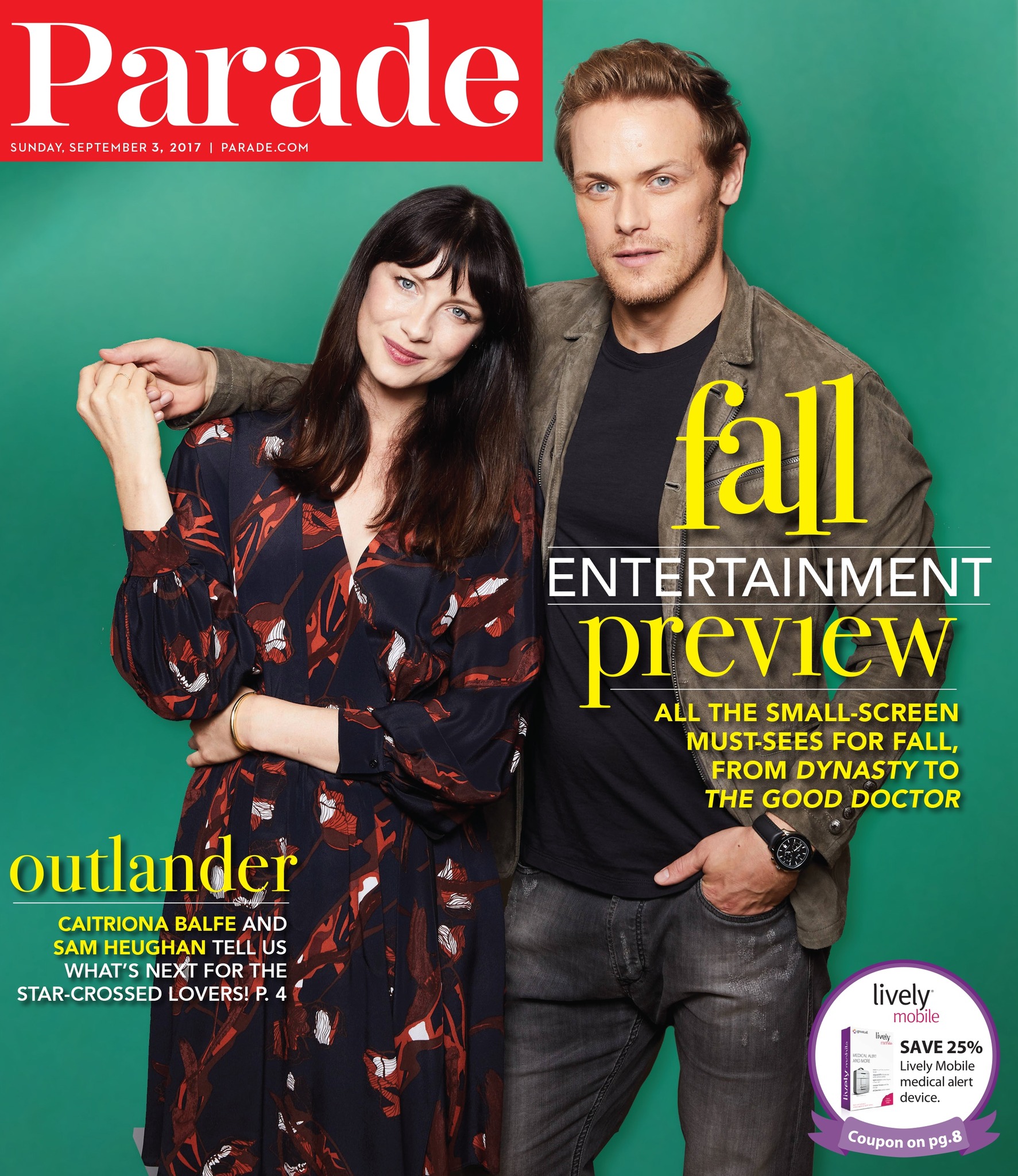 PARADE (USA) magazine side cover 3 September 2017