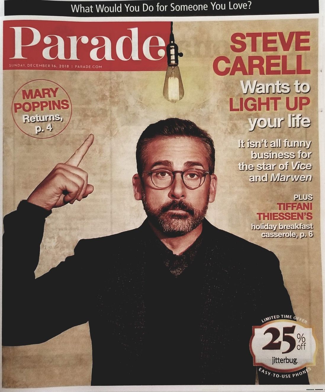 PARADE (USA) magazine side cover 16 December 2018