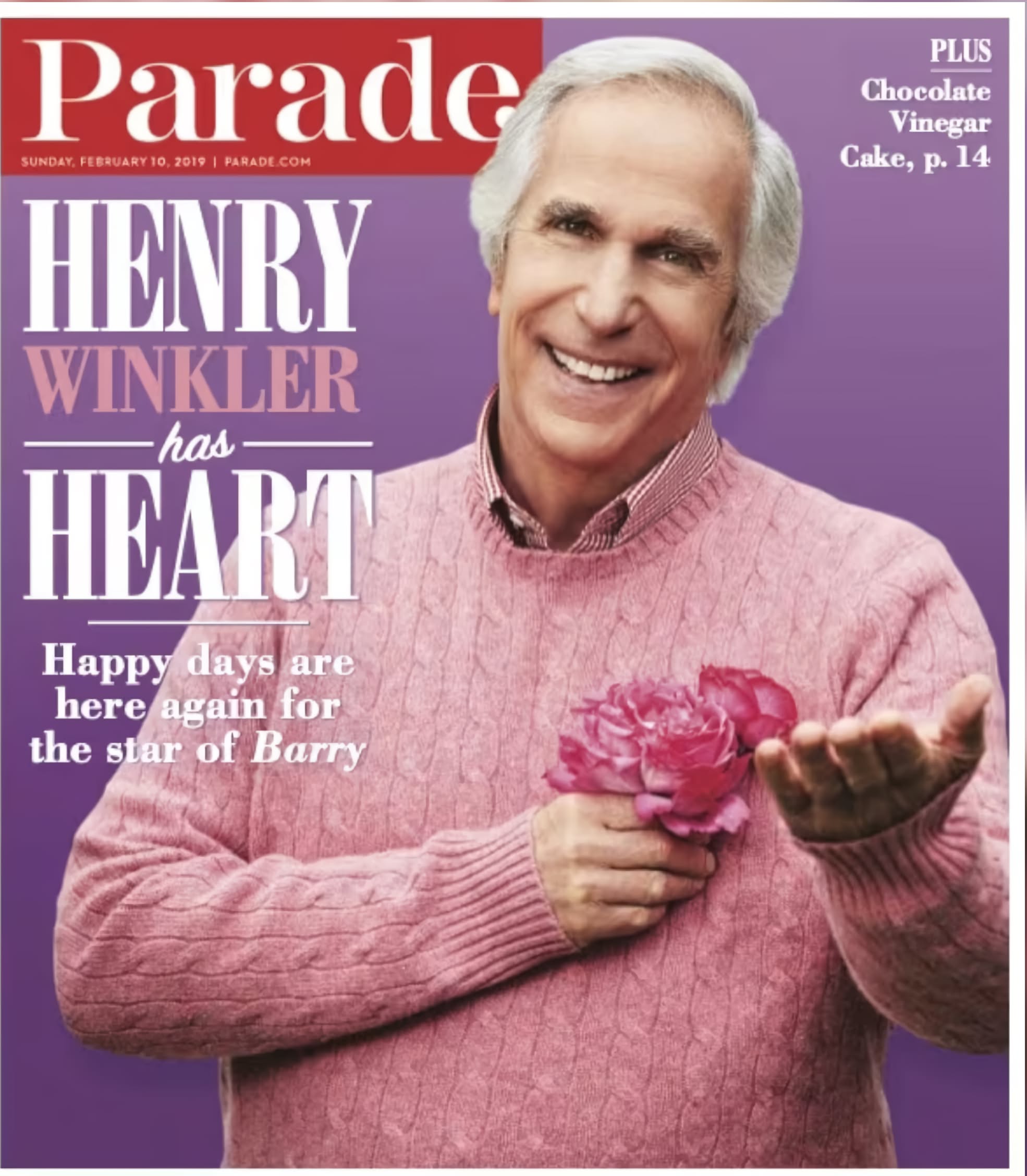 PARADE (USA) magazine side cover 10 February 2019