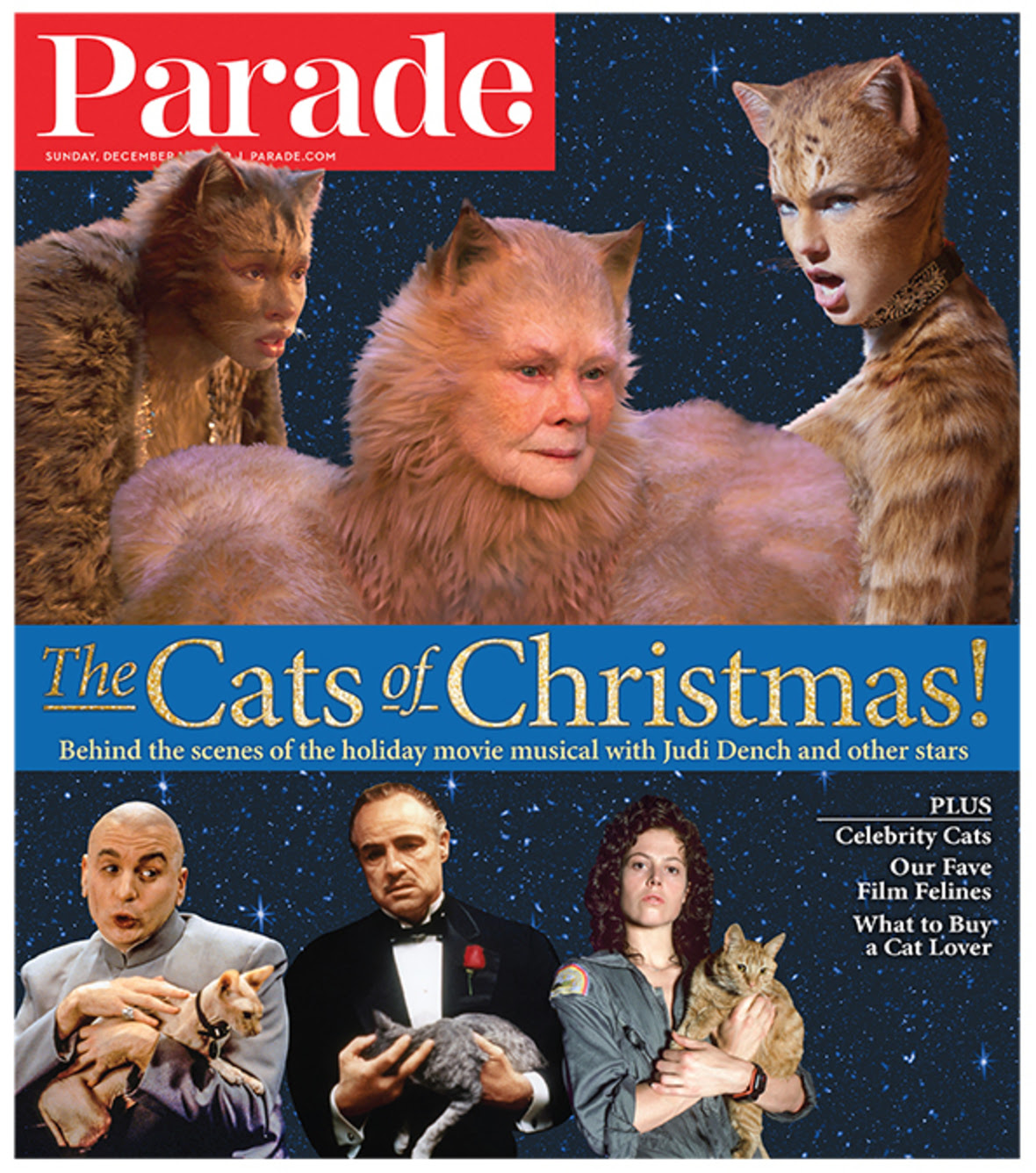 PARADE (USA) magazine side cover 15 December 2019