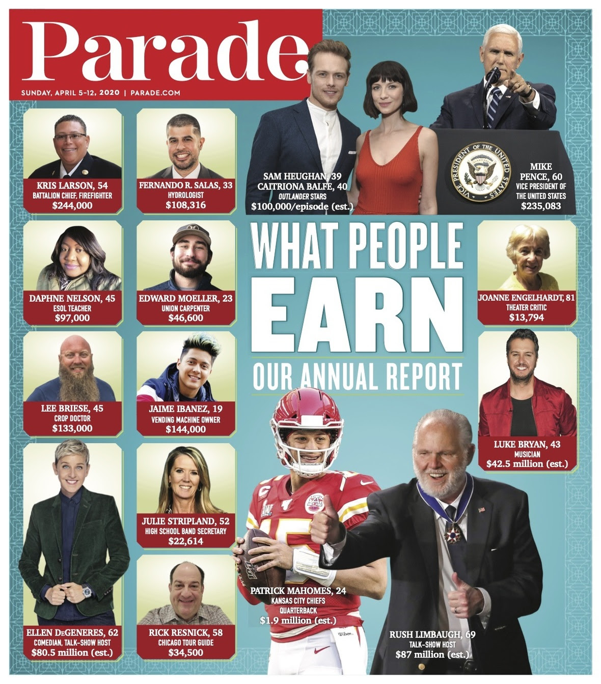 PARADE (USA) magazine side cover 5 April 2020