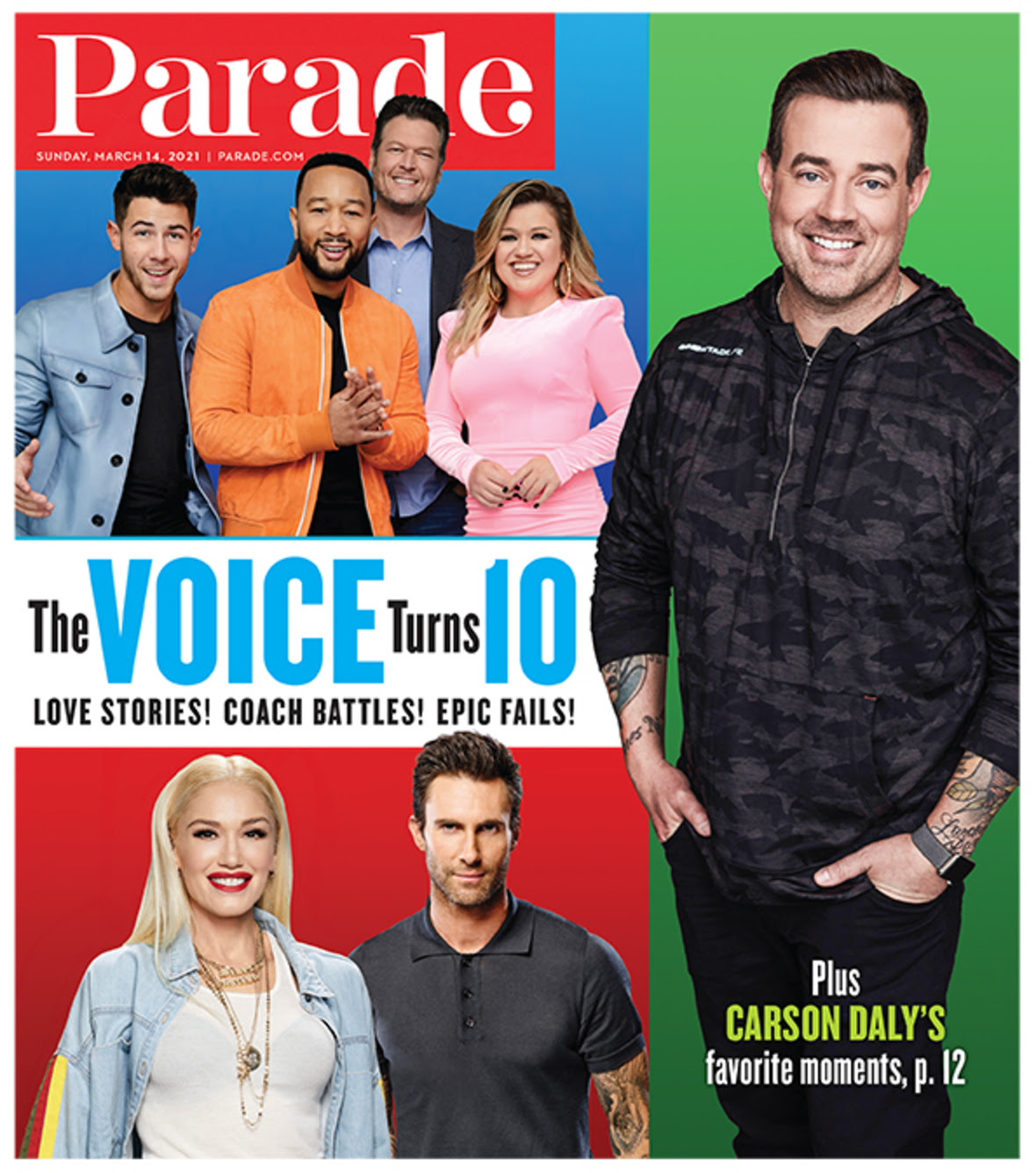 PARADE (USA) magazine side cover 14 March 2021