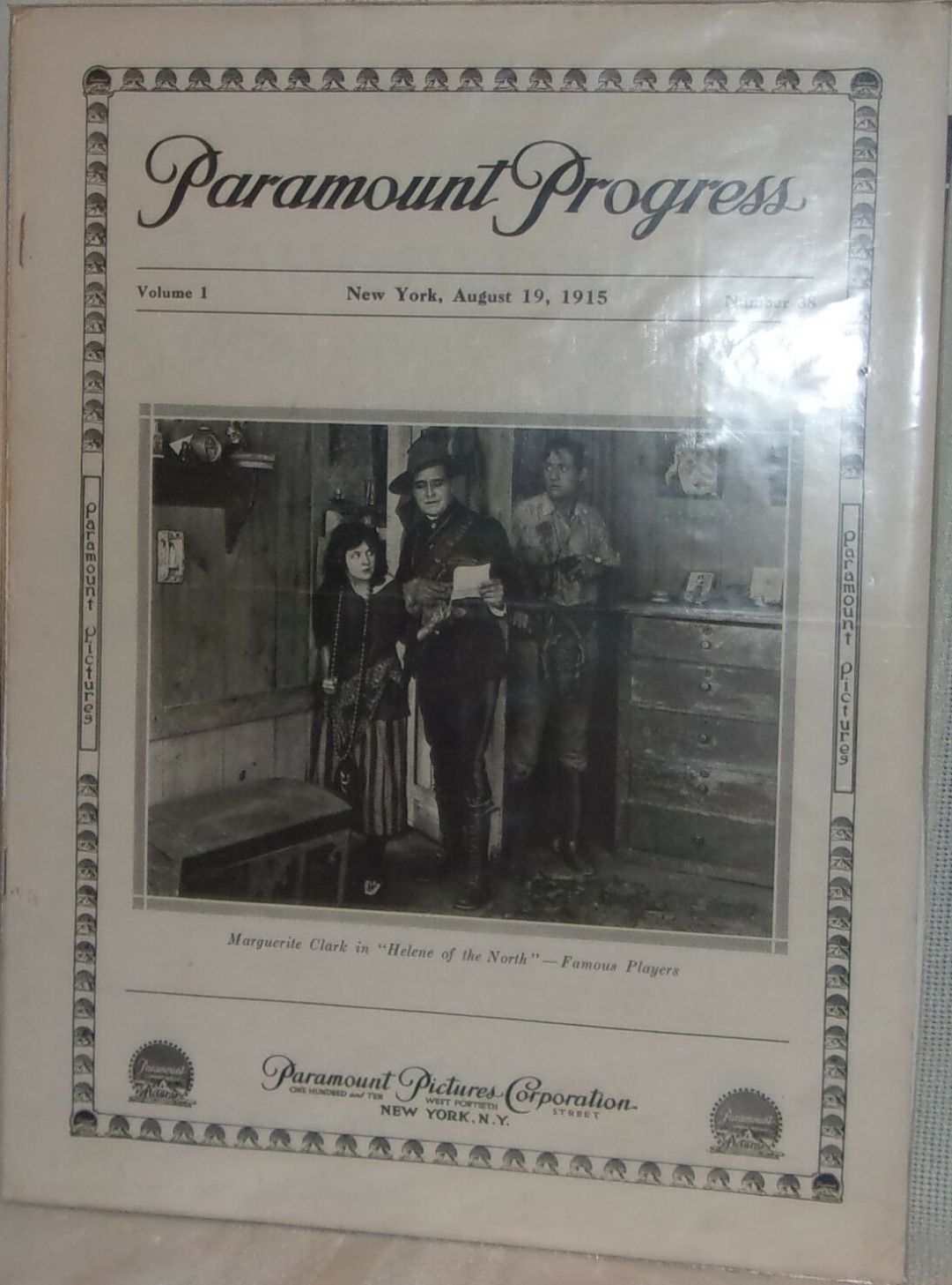 PARAMOUNT magazine side cover  Vol 1 No  38 19 August 1915