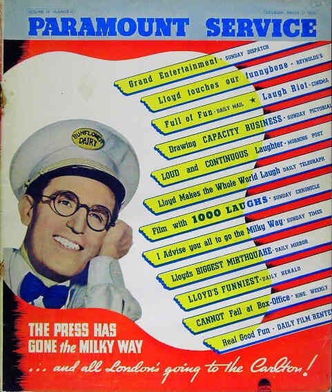 PARAMOUNT SERVICE magazine side cover 21 March 1936