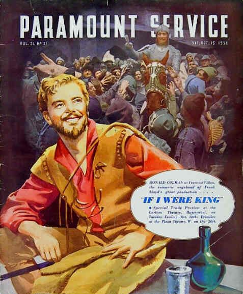 PARAMOUNT SERVICE magazine side cover 15 October 1938