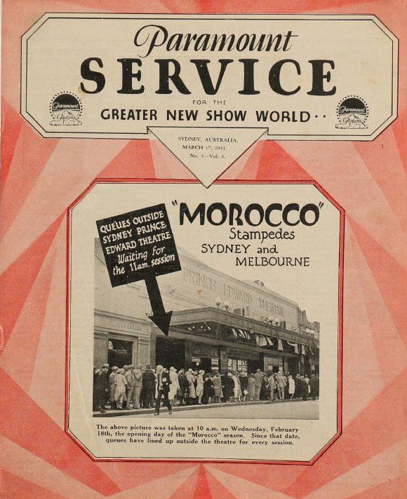 PARAMOUNT SERVICE (Au) magazine side cover  Vol 3 No  3 17 March 1931