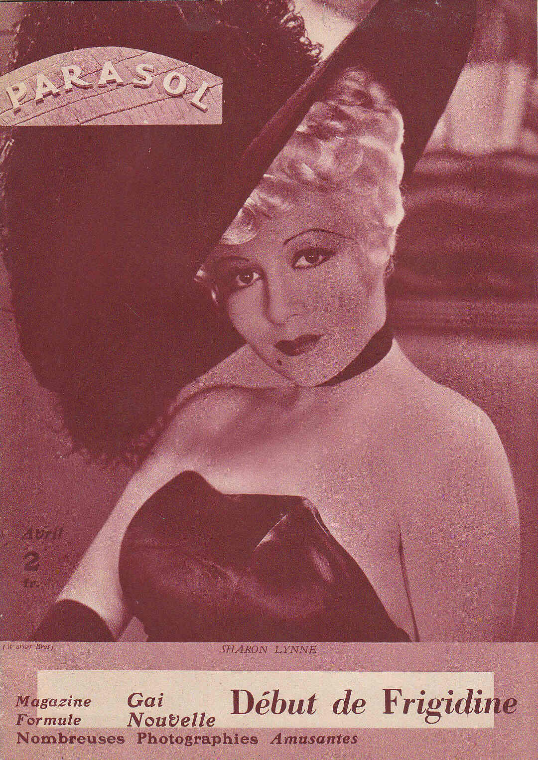 PARASOL magazine side cover Issue 2 April 1935