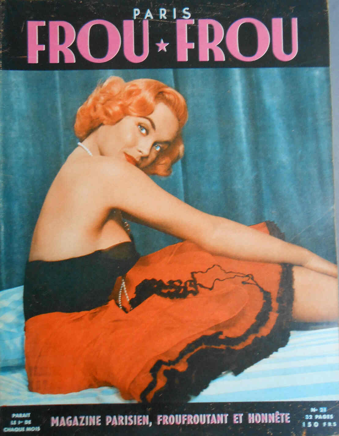 PARIS FROU FROU magazine side cover Issue 21  1955