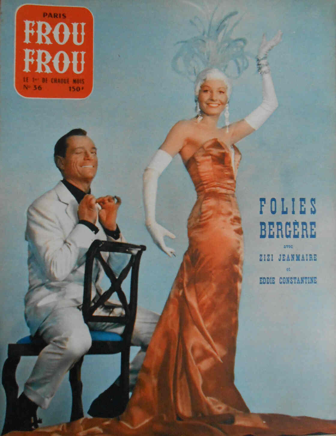 PARIS FROU FROU magazine cover Issue 36  1957