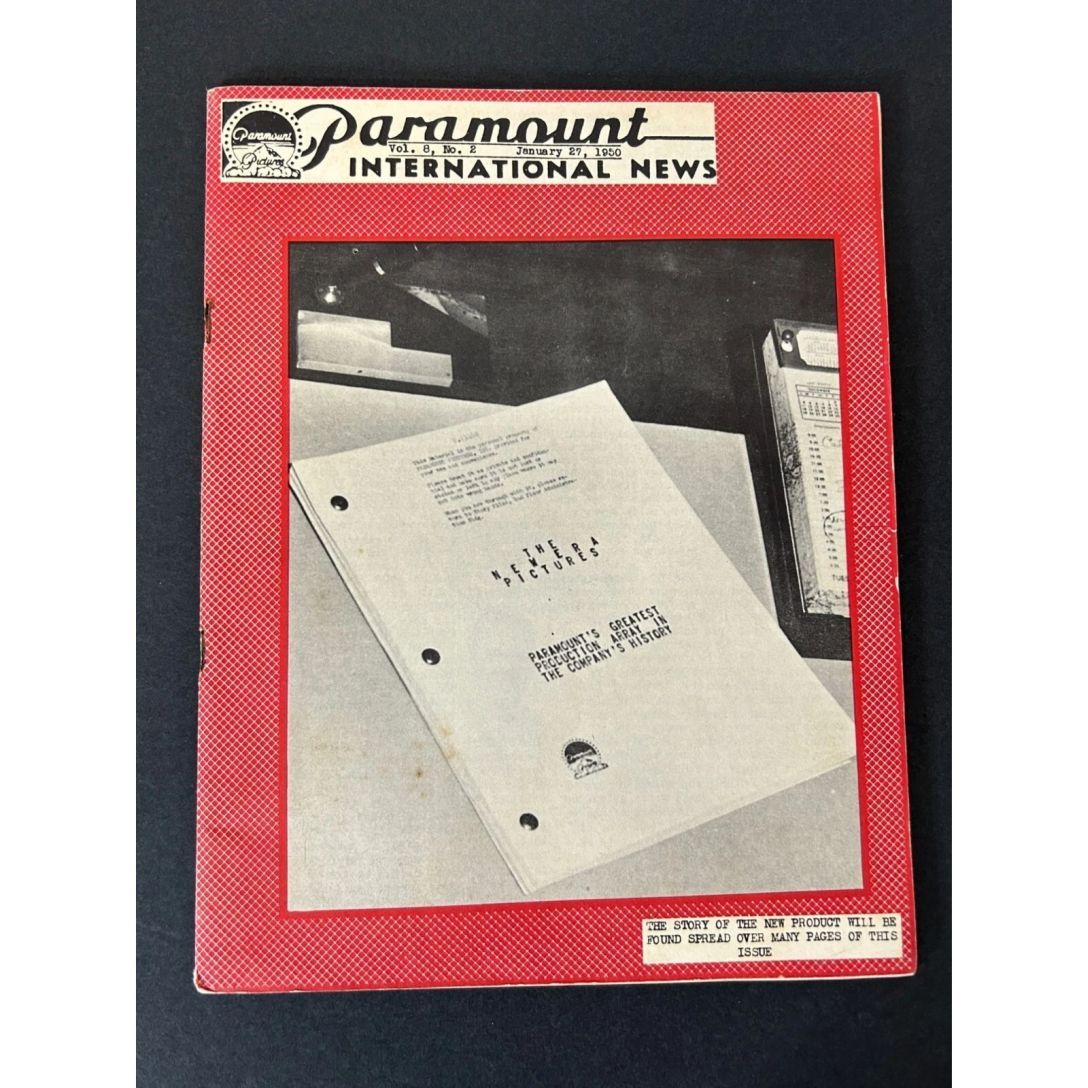 PARAMOUNT INTERNATIONAL NEWS magazine side cover 27 January 1950