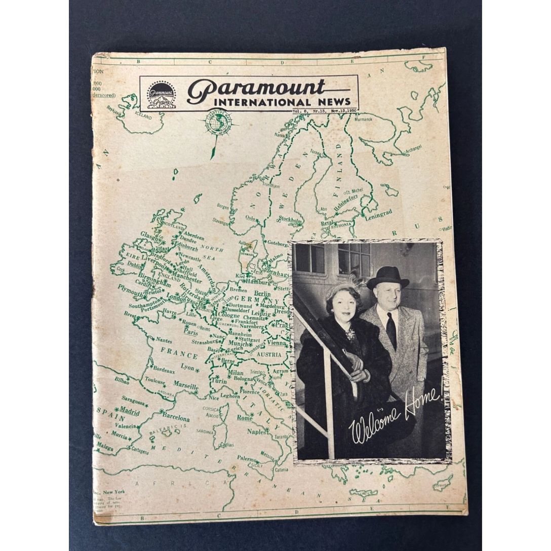 PARAMOUNT INTERNATIONAL NEWS magazine side cover 13 November 1950