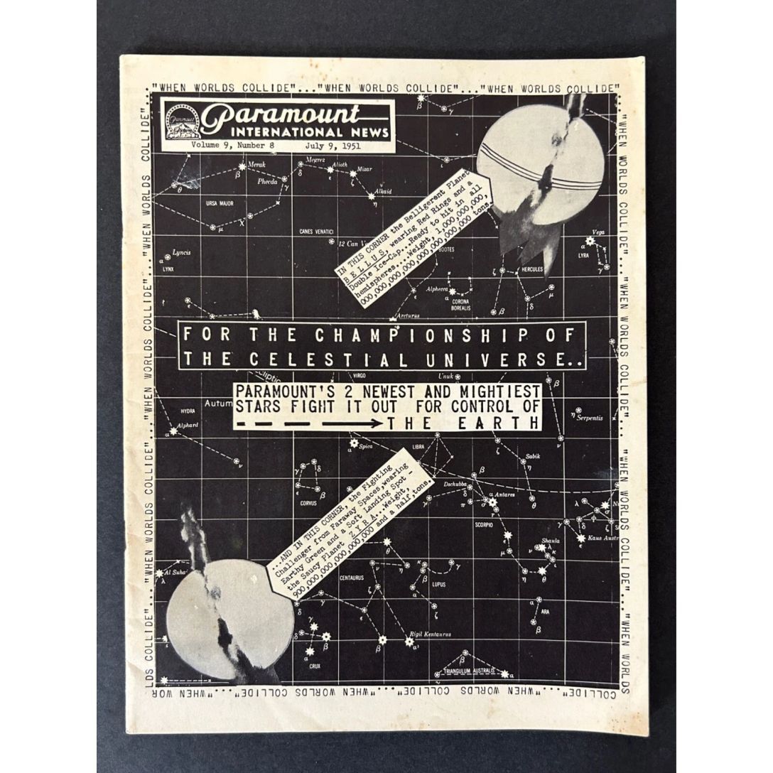 PARAMOUNT INTERNATIONAL NEWS magazine side cover 9 July 1951
