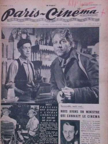 PARIS-CINEMA magazine side cover Issue 8 28 November 1945
