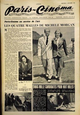PARIS-CINEMA magazine side cover Issue 9 5 December 1945