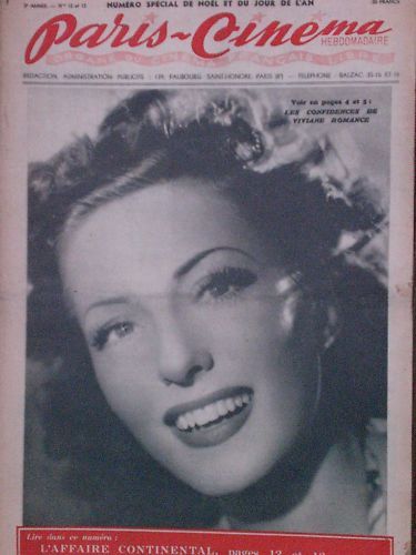 PARIS-CINEMA magazine side cover Issue 12 26 December 1945