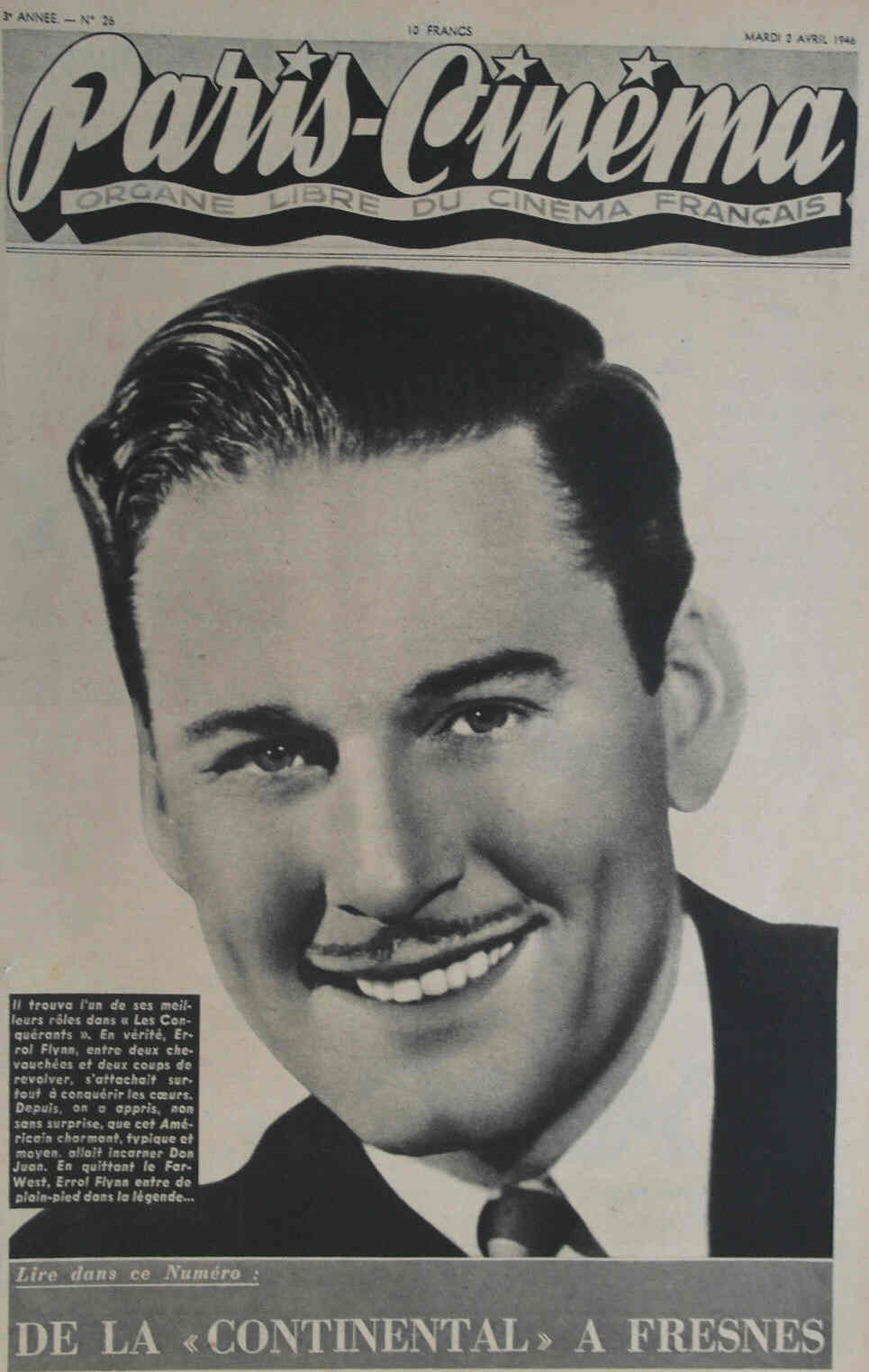 PARIS-CINEMA magazine side cover Issue 26 2 April 1946