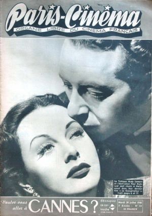 PARIS-CINEMA magazine side cover Issue 43 30 July 1946