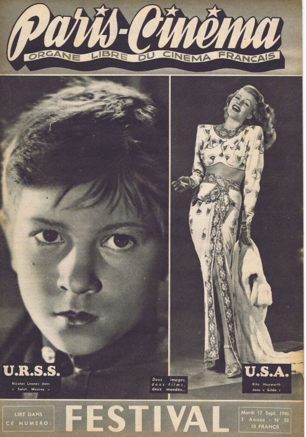 PARIS-CINEMA magazine side cover Issue 50 17 September 1946